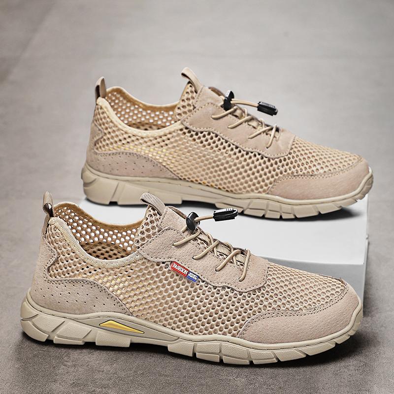 FashionBreathable Mens Mesh Footwear Handmade Office Man Formal Shoes Wedding Party Dress Shoes Breath Summer Driving Footwear Sneakers