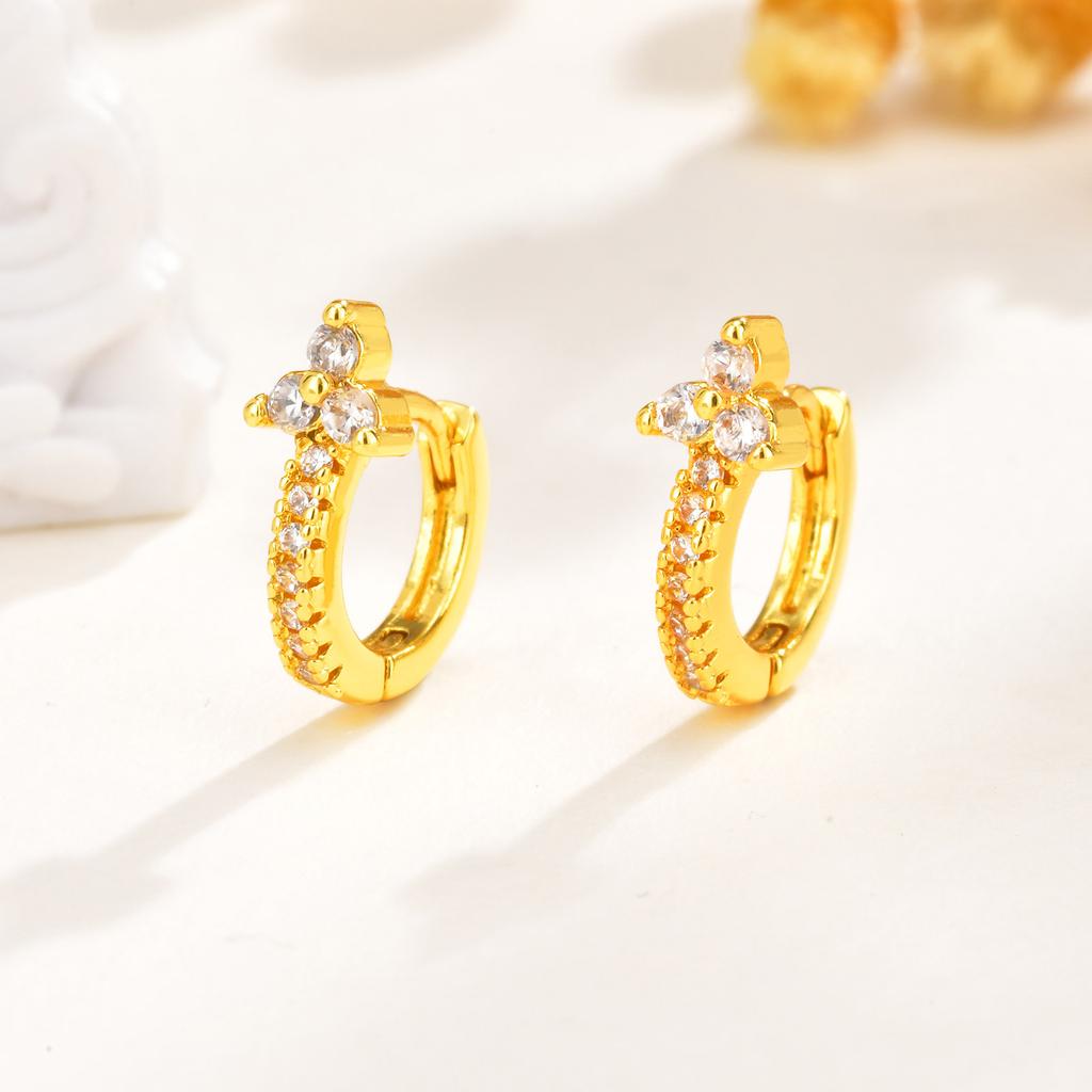 Chic Tassel Knotted Tassel Earrings for Women Cubic Zirconia Huggies Hoop Earrings Female Daily Jewelry Gift