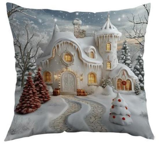 

Новая Рождественская Наволочка с Принтом Домашний Полиэстер Декоративная Подушка для Дивана Подушка для Спальни Наволочка 45*45cm