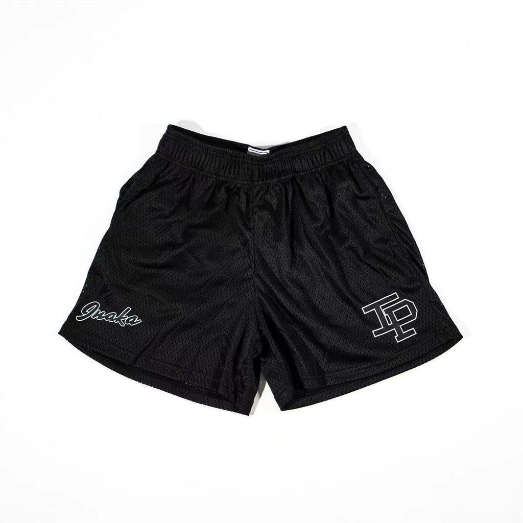 American Trendy Mesh Sports Shorts: Unisex Knee-Length for Running, Training, Basketball