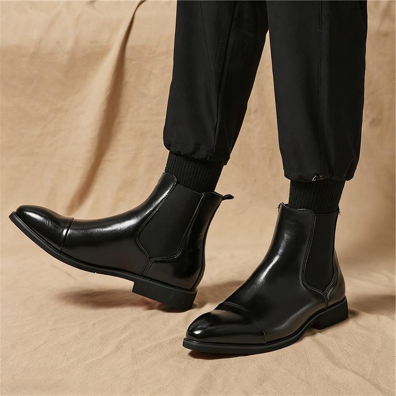 Designer New Winter Fashion Chelsea Ankle Boots for Mens Pointed Slip On Casual Shoes Luxury Brand High Tops Zapatos Hombre