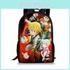 Sieben Todsünden Schülerrucksack Cartoon Nylon Damen Herren Lässige Büchertasche
