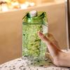500/1000Ml Transparent Milk Bottle Water Box Square Coffee Juice Tea Cup Transparent Milk Storage For Outdoor Sports Camping Gym
