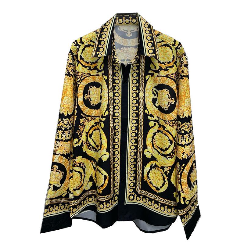 2024 Autumn Trendy European & American Men s Long-Sleeve Digital Print Shirt 3XL