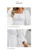 Elegant Spring-Summer Square Neck Ruffle A-line Dress