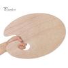 Artist Painting Tray Wooden Paint Palette with Thumb Hole for Oil, Acrylic, Ergonomic Watercolor Painting, Oval-Shaped Wood Art Artists Left