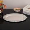 Blue Gem Tray European Style Oval Fruit Elegant Decorative Platter for Living Room