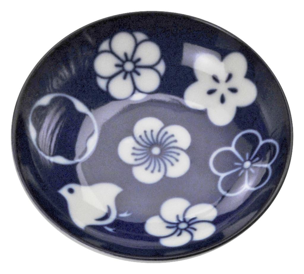 Mino Ware Small Plate Set of 5 Plum Chidori 145064(5)