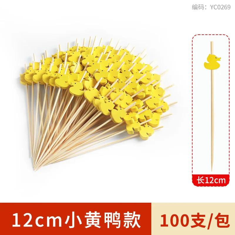 100 bucăți de fructe de unică folosință bețișoară de bambus de artă creativă baton de decorare pentru burgeri pentru cocktailuri comerciale scobitoare