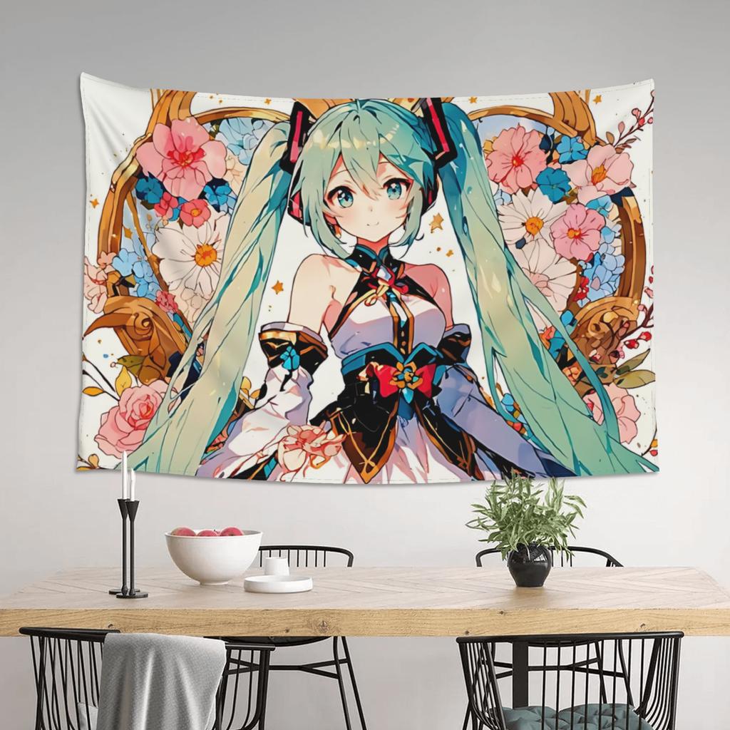 Hatsune Miku Cutecore Tapestry Wall Hanging Blanket Tapestry Home Decor Items Wall Decorations