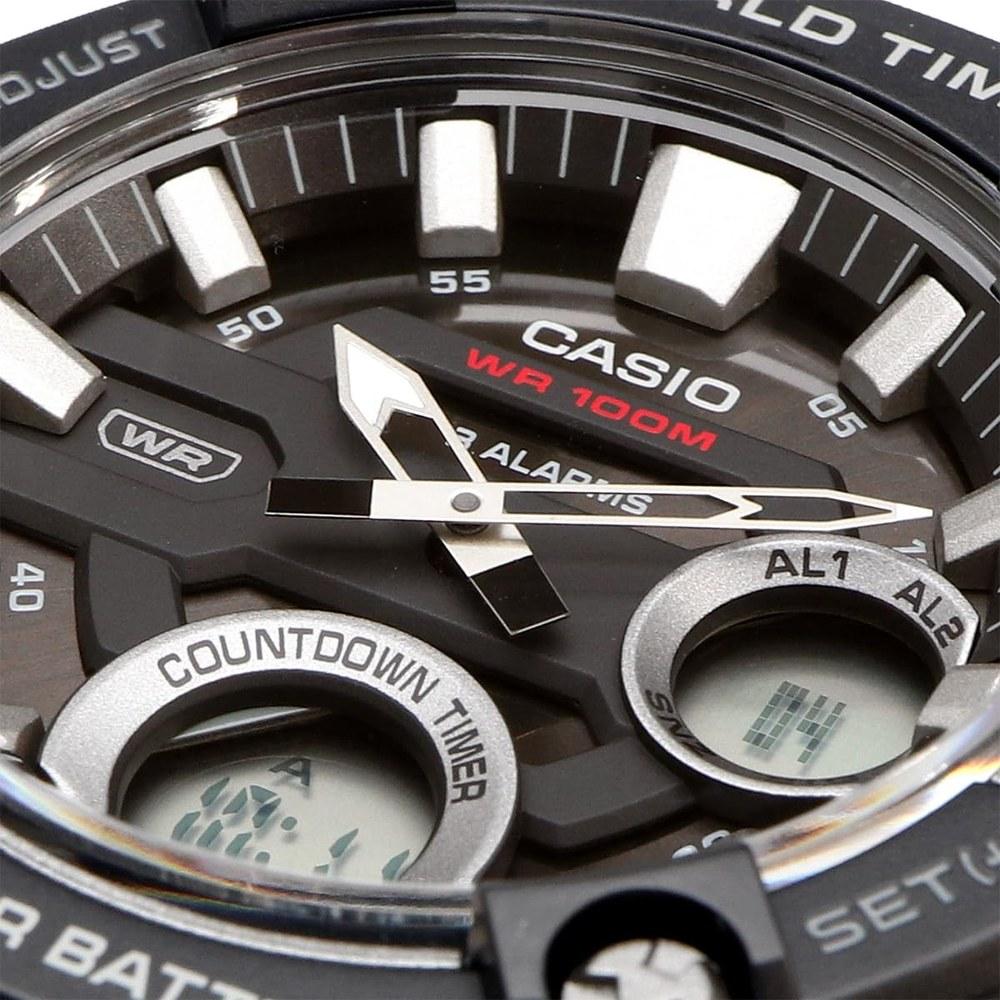 Casio World Time Telememo Analog Digital Quartz Watch AEQ-120W-1AV Men's Black