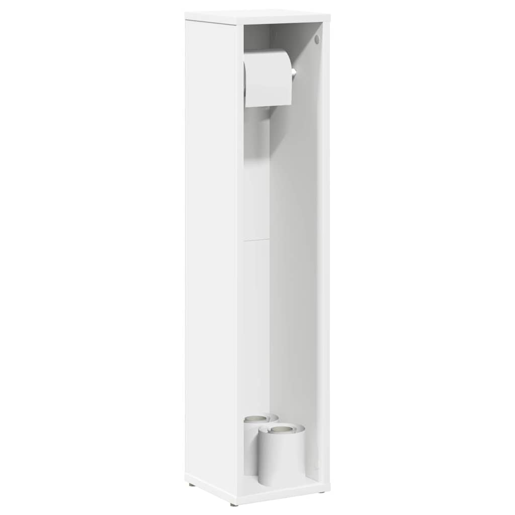 Bathroom Cabinet with Toilet Paper Holder White 20.5 X 20 X 90 Cm