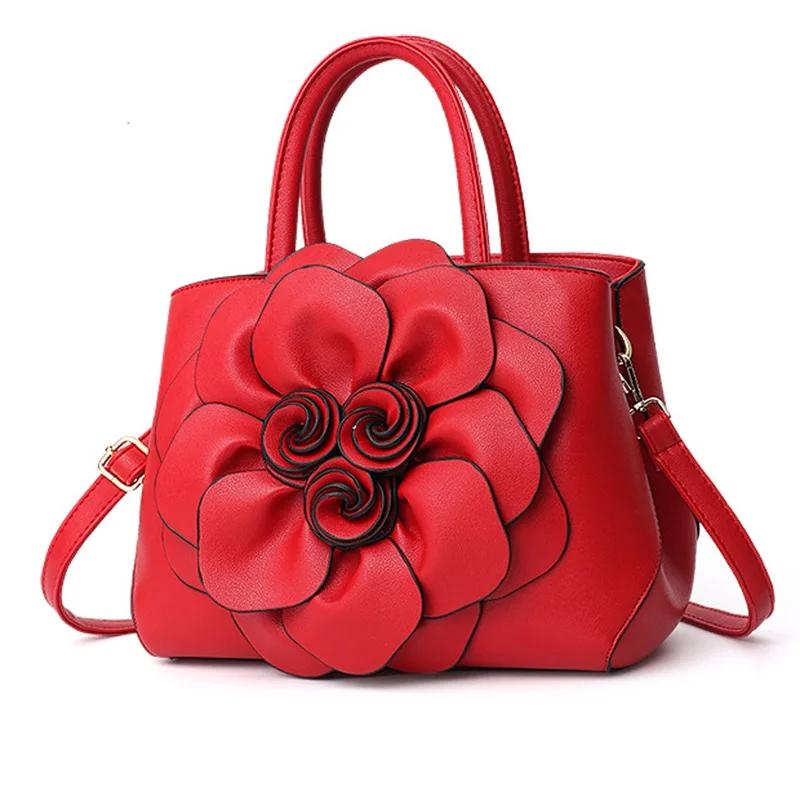 

PU Leather Handbags For Women Bags Luxury Flower Designer Messenger Bags Female Large Capacity Crossbody Bag
