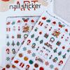 Silver Snowflake Santa Nail Stickers - Cross-Border Hot Seller Christmas Decor