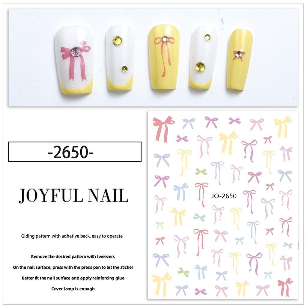 3D Ribbon Cute Silk Bowknot Nail Art Stickers Siders Self-Adhesive Kawaii Nail Decals Decoration DIY Manicure Accessories