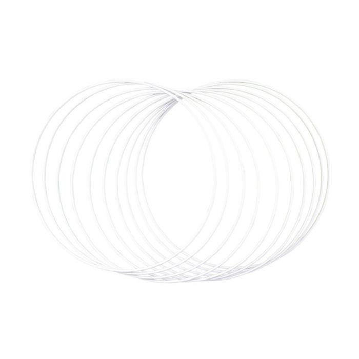 Anneaux en métal, revêtus, 25cm ø, blanc, boîte 10 pces