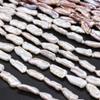 1String, Baroque Pearls, 7×20-8×22mm, Rectangle Natural Freshwater Pearl Beads for Jewelry Making DIY Supplies, Women's Craft Gifts 36cm