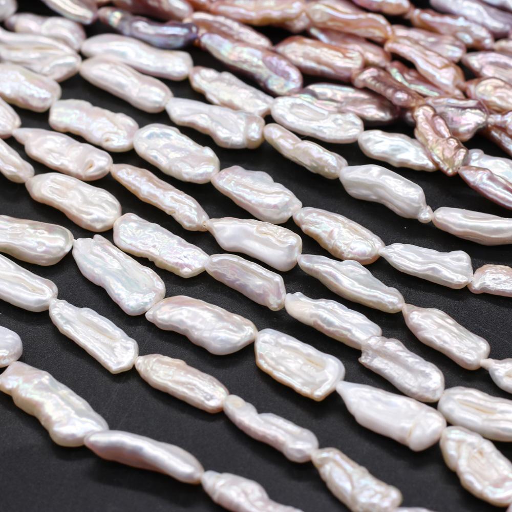 1String, Baroque Pearls, 7×20-8×22mm, Rectangle Natural Freshwater Pearl Beads for Jewelry Making DIY Supplies, Women's Craft Gifts 36cm