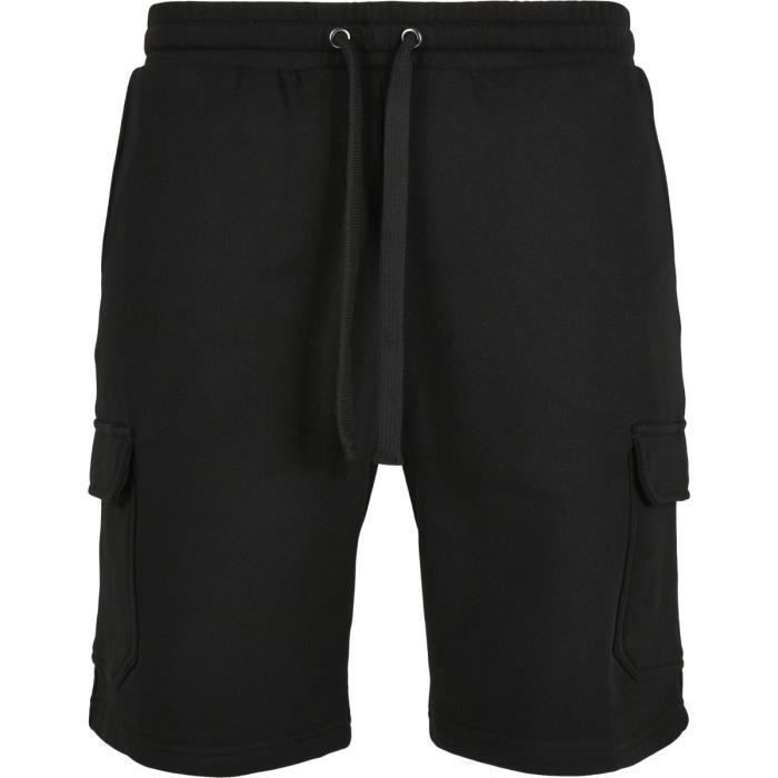 Short Cargo - Urban Classics - Noir - 100% Coton Biologique - Coupe Élastique - Poches Cargo
