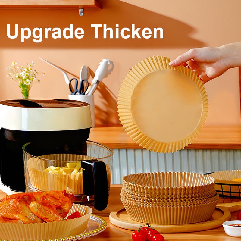High Temperature Resistant Paper Trays For Air Fryers Oil Absorbing Paper Food Grade Silicone Paper Round Square Baking