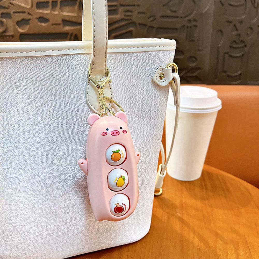 Panda Deer Pig Face Makeup Toy Keychain Plastics Press Face Changing Toy  Kids Playing Supplies