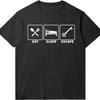 Men Cotton Tshirt Unisex Summer Man Tshirt Eat Sleep Escape Short Sleeve Solid Color Round Neck Tops Brand T Shirt for Man