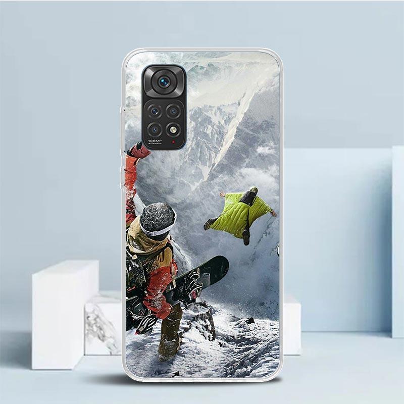 Adventure Snowboarding Extreme Soft Cover for Xiaomi Redmi Note 15 14 13 12 Pro Plus Phone Case 14S 11S 11T 11E 10S 10 4G Patter
