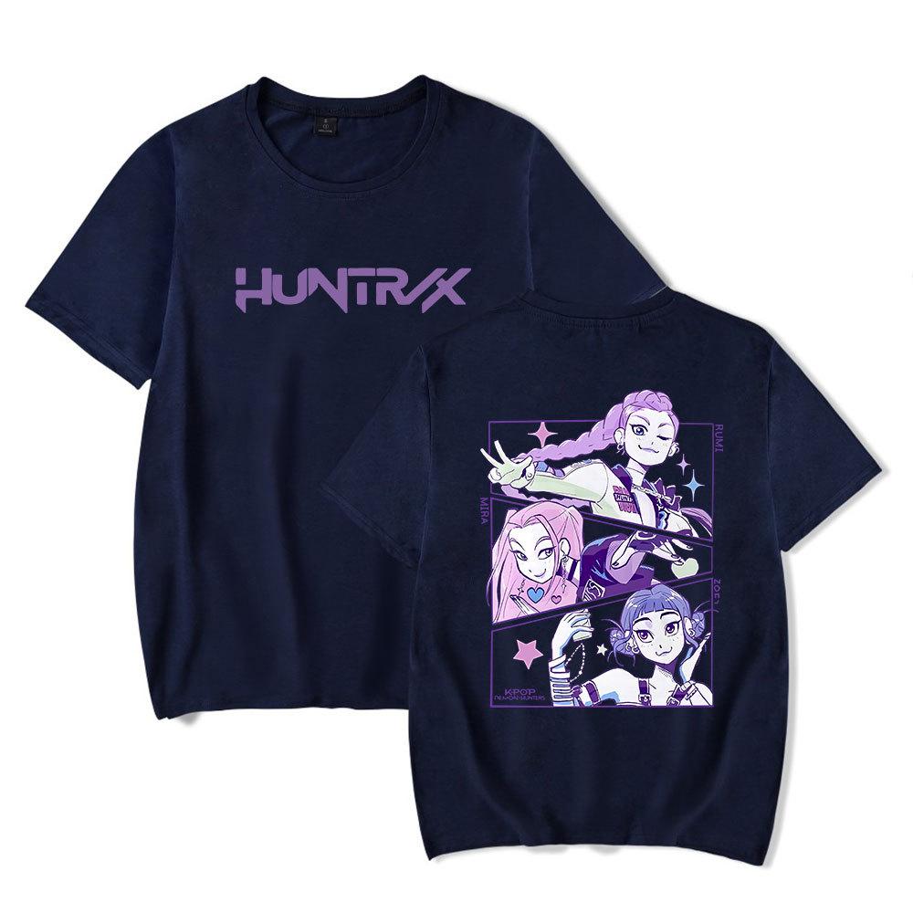 Anime KPop Demon Hunters Huntrix Tshirt Men Women Fashion Cotton T Shirt Summer Unisex Crewneck Short Sleeve  Streetwear Tees