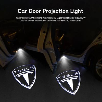 2Pcs HD LED Car Door Welcome Lights Projector Lamp Styling For Model-Y Model-3 Model-X Model-S Cybertruck Roadster SpaceX