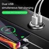 100/200W Mini Car Charger Fast Charging for iPhone Samsung Huawei Dual USB Ports Cigarette Socket Lighter Aluminum Alloy Adapter