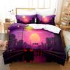 3D digital printing bedding four-piece set three-piece set vaporwave art retro bed sheet quilt