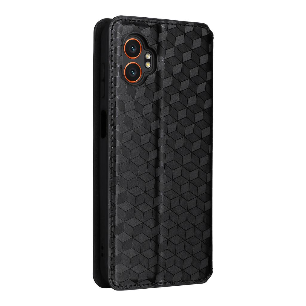 For Samsung Galaxy XCover7 Pro Case Wallet Rhombus Imprinted Leather Phone Cover