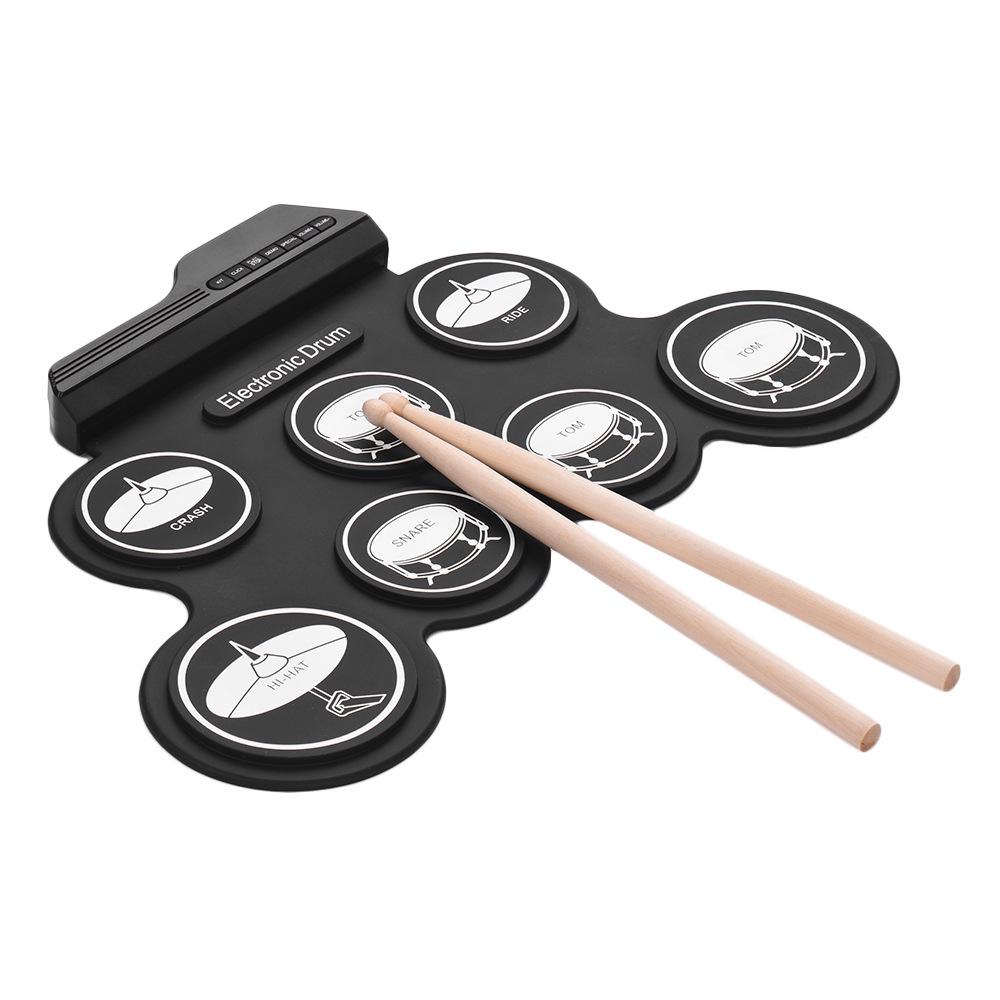 Portable Foldable USB Electronic Drum Set - Silicone Jazz Practice Kit