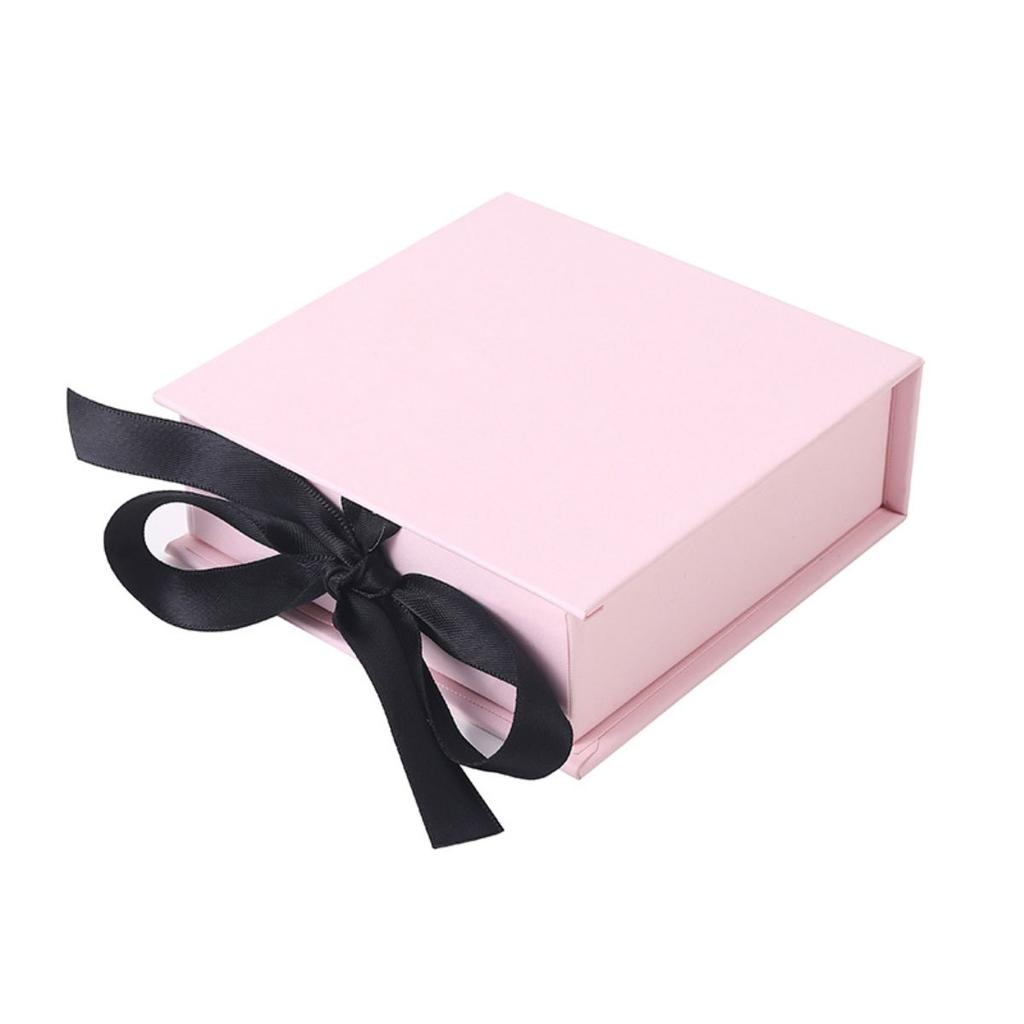 1pc Jewelry Packaging Box, Ribbon Flip Box, Jewelry Gift Storage Box, For Earrings Rings Necklaces Bracelets Pendants