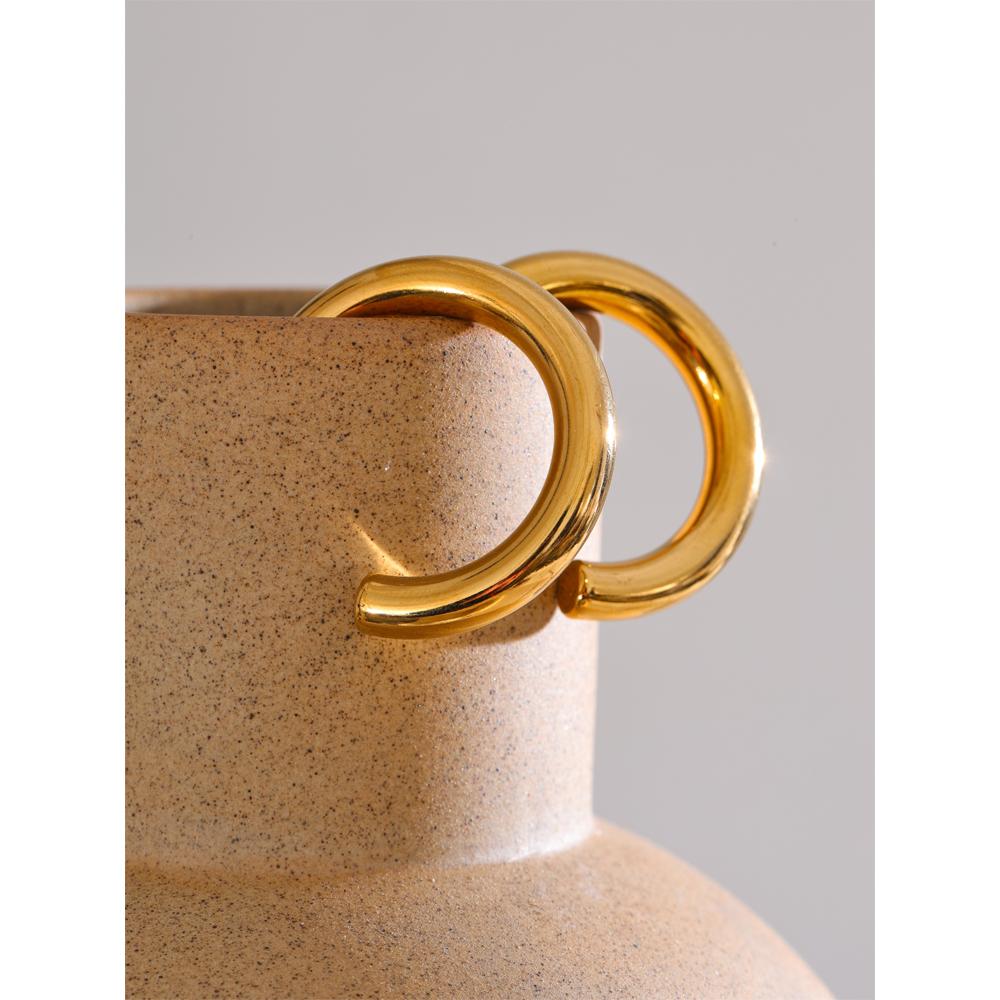 Eetit Daily Versatile Stainless Steel C-Shape Huggie Earrings for All Occasions 18K Gold Color Simple Charm Jewelry New
