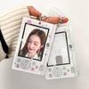 3 Inch Acrylic Camera Shape Kpop Photocard Holder with Keychain Idol Photo Card Display Case Bag Pendant School Stationery
