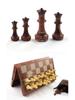 AIA UB Magnetic Wood Grain Plastic Chess Set - Portable Folding Board for Competition and Training, Available In Small and Large Sizes
