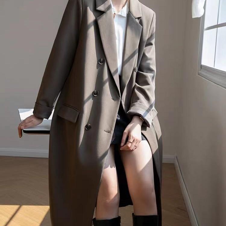 Women's Long Windbreakers Jackets Women's Autumn and Winter Popular British Retro Coats