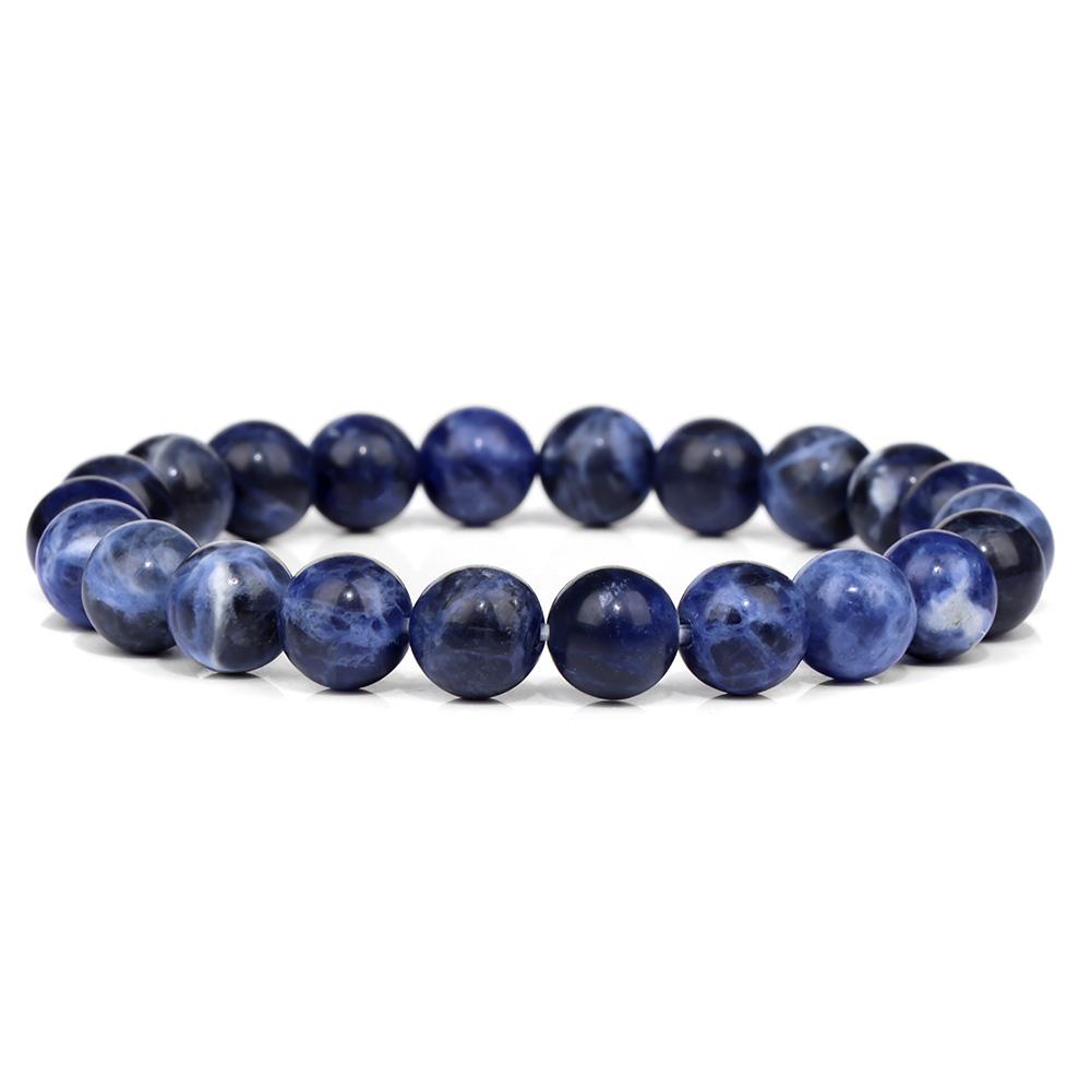 Fashion Natural Stone Pink Angelite Beads Bracelet 8mm Sunstone Beaded Energy Yoga Bracelet Jewelry for Women Handmade Gifts