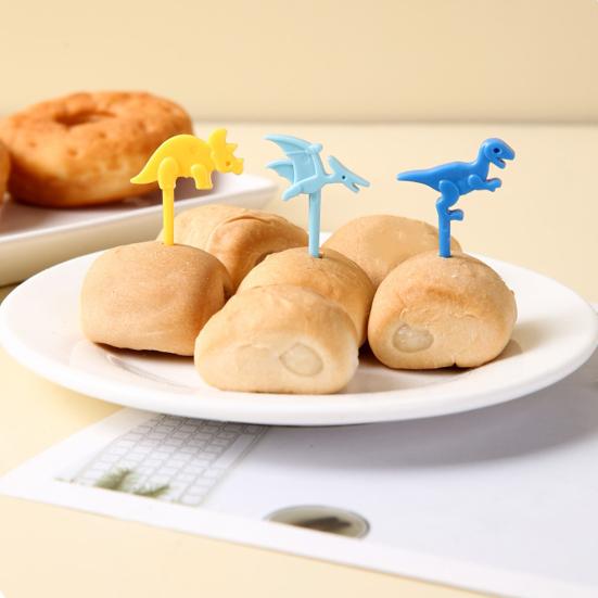 10ks vidlička na ovoce Tvar dinosaura Dort Ovocné párátko Opakovaně použitelné výběry jídla pro děti na Bento Lunch Decoration
