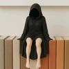 Black Robe Gothic Black Robe Queen Figure PLA Sitting Pose 3D Mysterious Statue Gothic Style Handmade Bookshelf Sculpture
