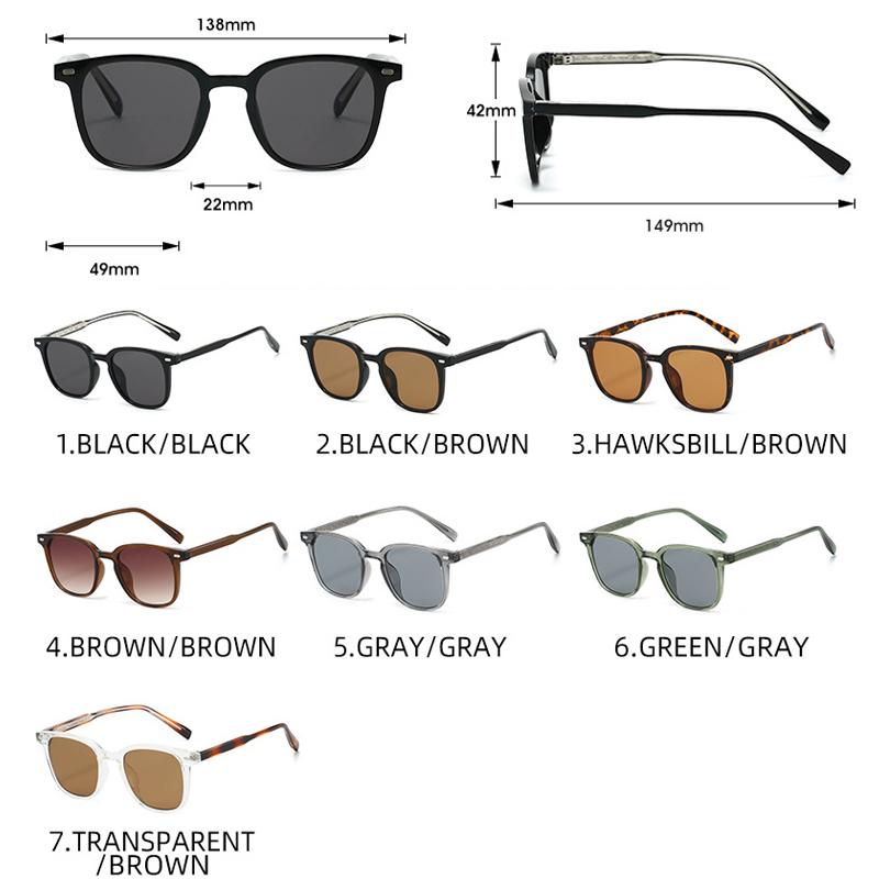  New TR90 Ins Popular Fashion Rectangle Sunglasses Women Retro Green Shades UV400 Men Trending Square Sun Glasses