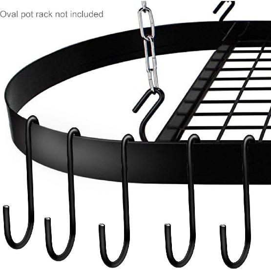 18 Pack 4 inch Heavy Duty S Hooks Pan Pot Holder Rack Hooks S Shaped Hooks Hangers for Oval Ceiling Pot Rack Hanging Kitchenware Spoons Pans Pots