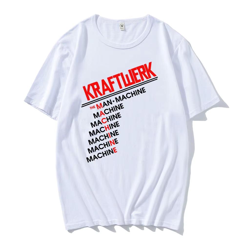 Music Group Kraftwerk Print T-shirt Summer Short Sleeve Cotton Tshirts for Male Unisex Streetwear Fashion Casual T Shirt