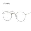 Round Glasses Frame Man Anti Blue Light Glasses Woman Fake Glasses Gold Optical Oval Eyeglasses Frame Transparent Lens