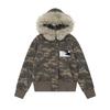 Neue Amerikanische Camouflage Abnehmbarer Pelzkragen Kapuzenjacke Damen Herbst und Winter Neuer Street Style Kurzer Mantel