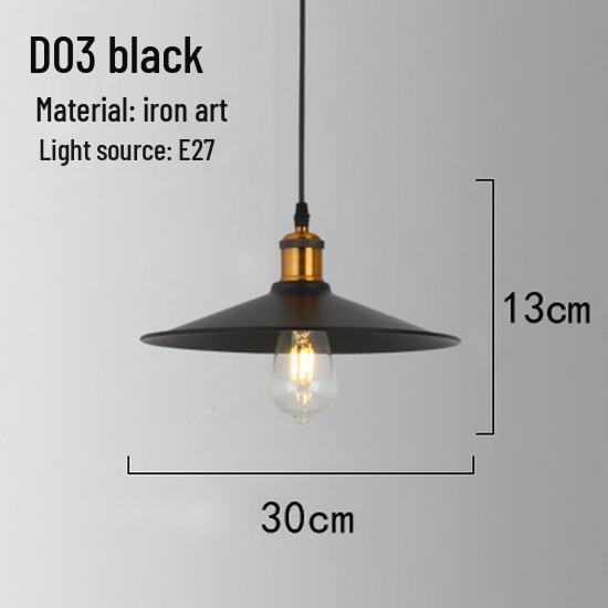 Retro Industrial Wrought Iron Pendant Lamp - Minimalist Style for Bars, Hotels, and Restaurants