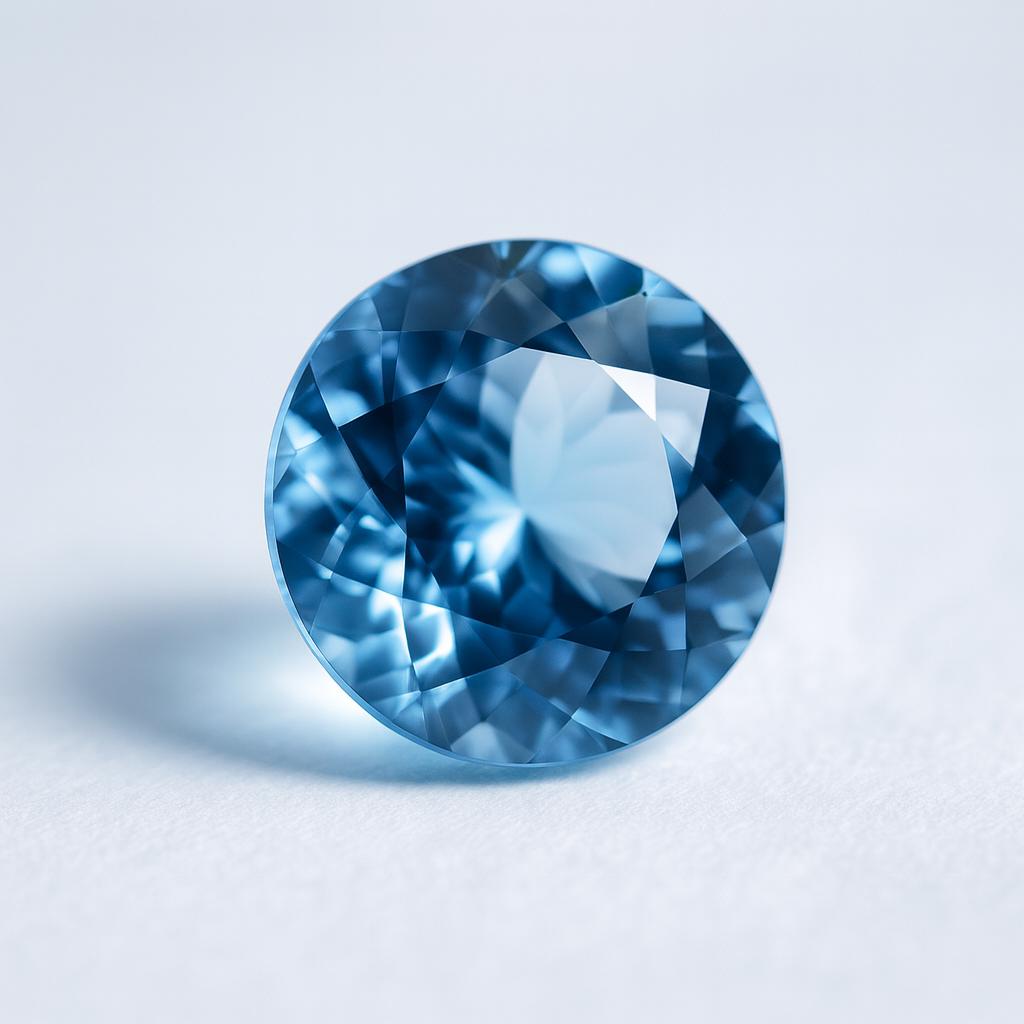 Brazilian Rare Natural Blue Aquamarine Certified 8.2 Ct Round Cut Gemstone