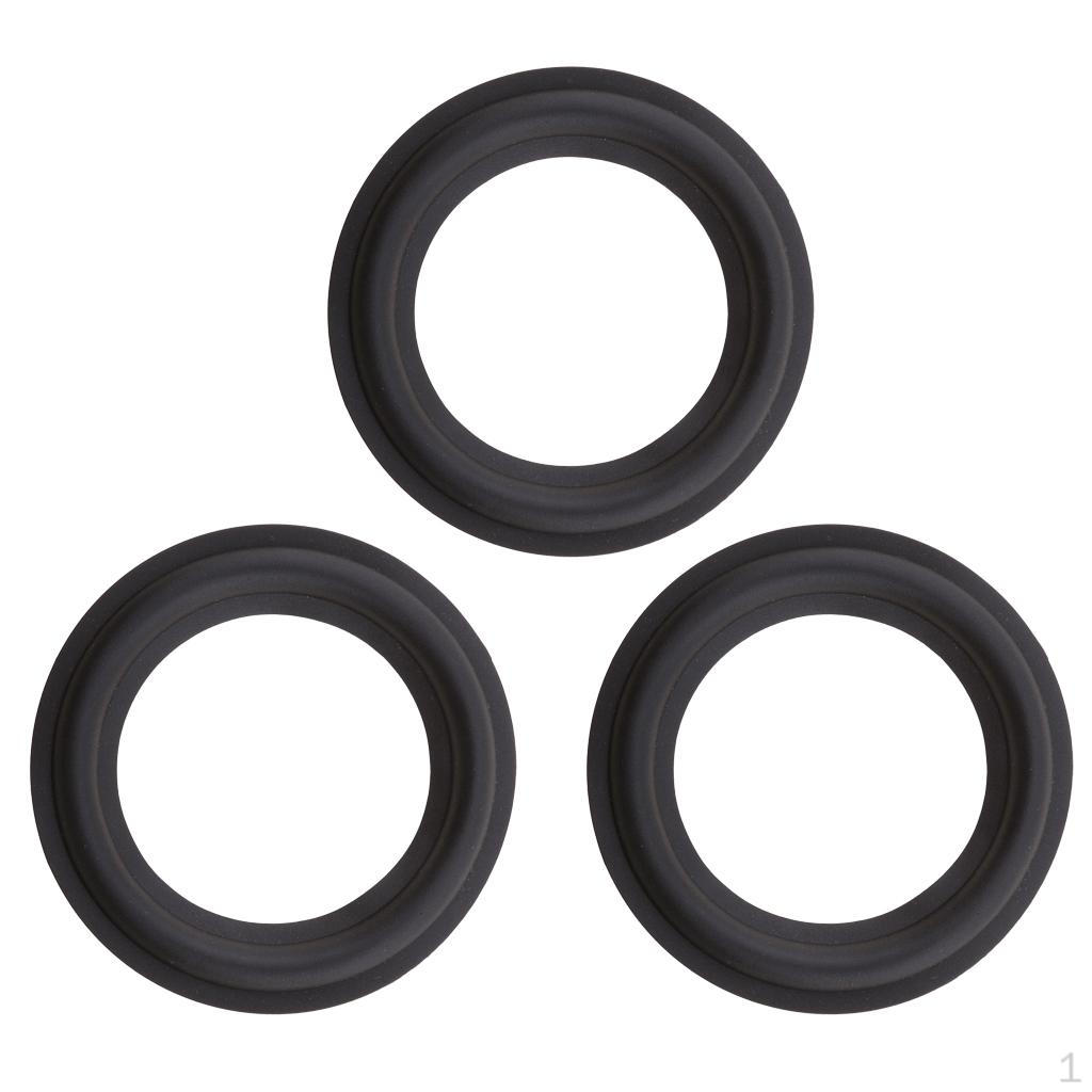 3Pcs 3inch Woofer Speaker Repair Kit Spare Replacement Black