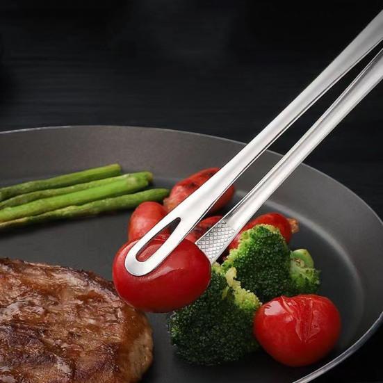 Uzun Izgara Maşası Paslanmaz Çelik Barbekü Biftek Klipsi Kaymaz Tutacaklı Mutfak Pişirme Aleti Izgara Pişirme Aksesuarları için